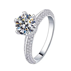 2.0ct Moissanite Ring "FL Grade" (Passes Diamond Tester) - 18K Gold Plated