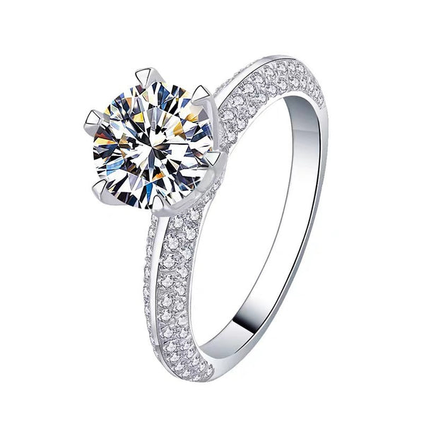 2.0ct Moissanite Ring "FL Grade" (Passes Diamond Tester) - 18K Gold Plated