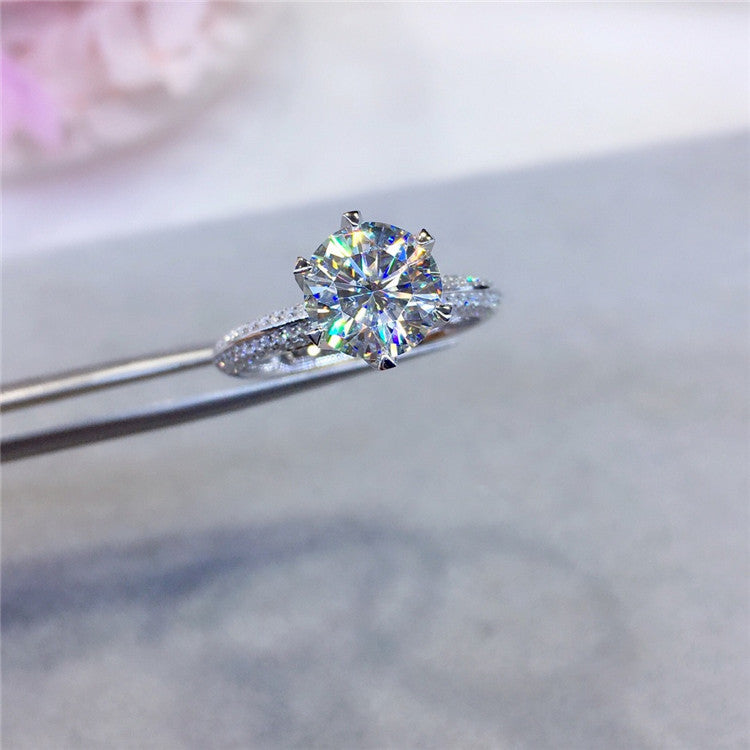 2.0ct Moissanite Ring "FL Grade" (Passes Diamond Tester) - 18K Gold Plated