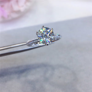 2.0ct Moissanite Ring "FL Grade" (Passes Diamond Tester) - 18K Gold Plated