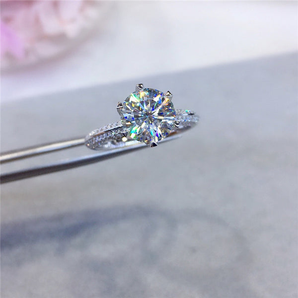 2.0ct Moissanite Ring "FL Grade" (Passes Diamond Tester) - 18K Gold Plated