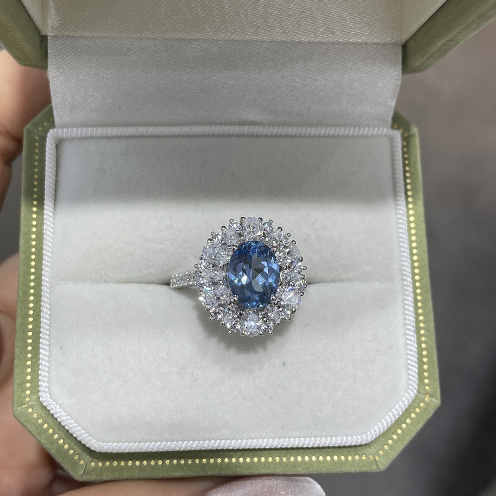 Lab-Grown Blue Spinel Ring  #10010