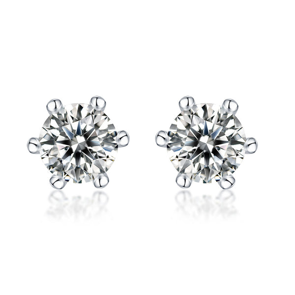Moissanite Stud Earrings 6.5mm  S925 Sterling Silver, GRA Certified, Gift Box Included