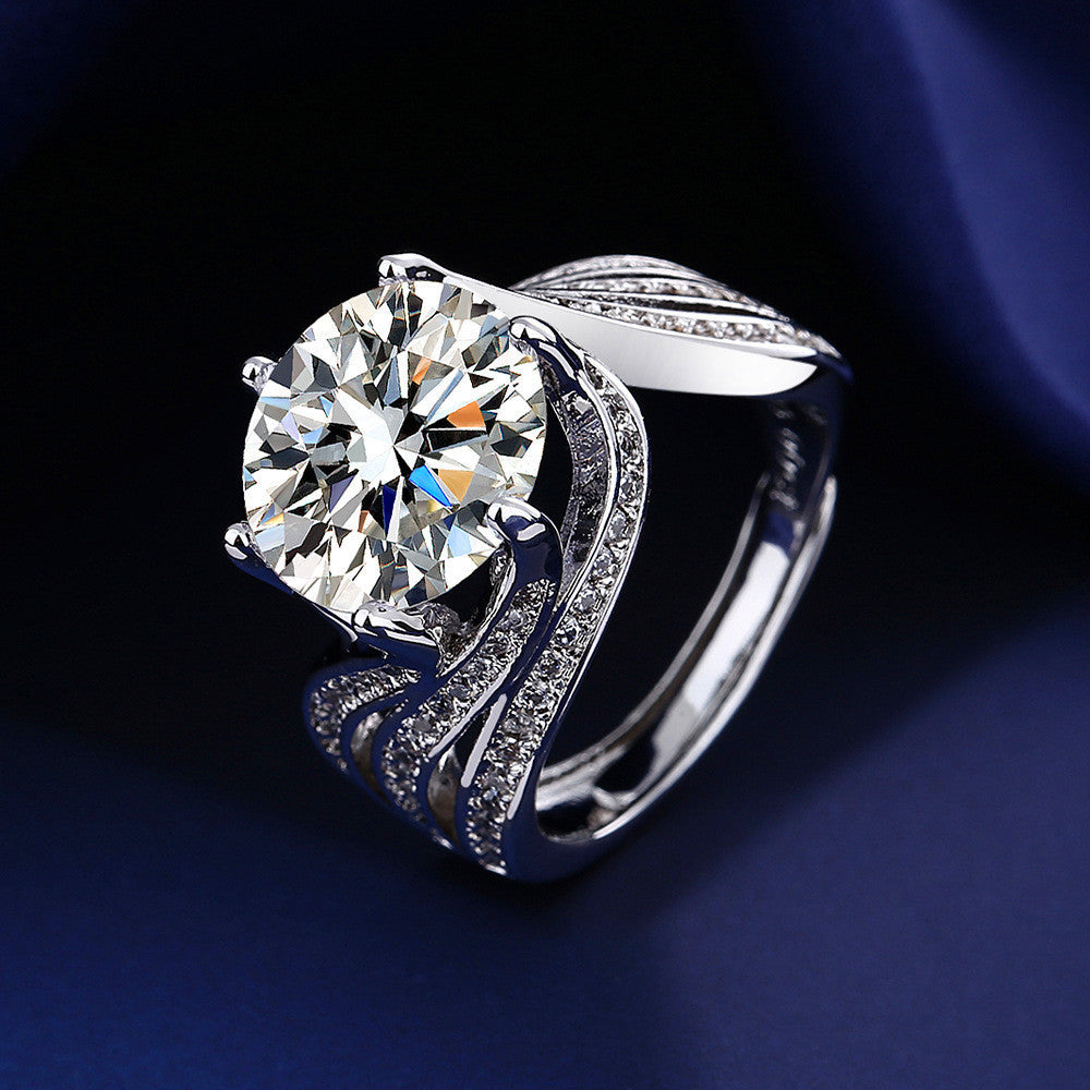 5.0ct "Pigeon Egg" Moissanite Ring #10009