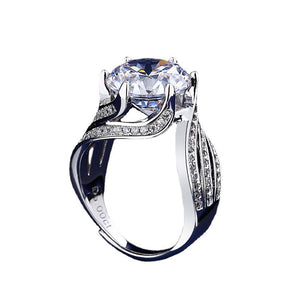 5.0ct "Pigeon Egg" Moissanite Ring #10009