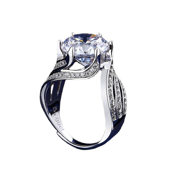5.0ct "Pigeon Egg" Moissanite Ring #10009