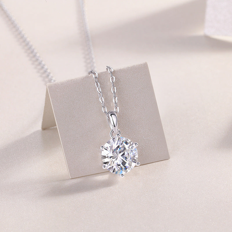 1ct Moissanite Solitaire Necklace #10016