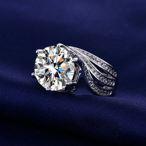 5.0ct "Pigeon Egg" Moissanite Ring - Massive Luxury "Three Lives" Edition