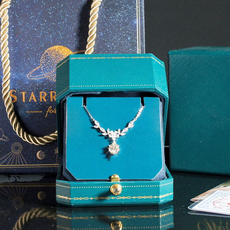 1ct Moissanite Wheat Ear Necklace #10006