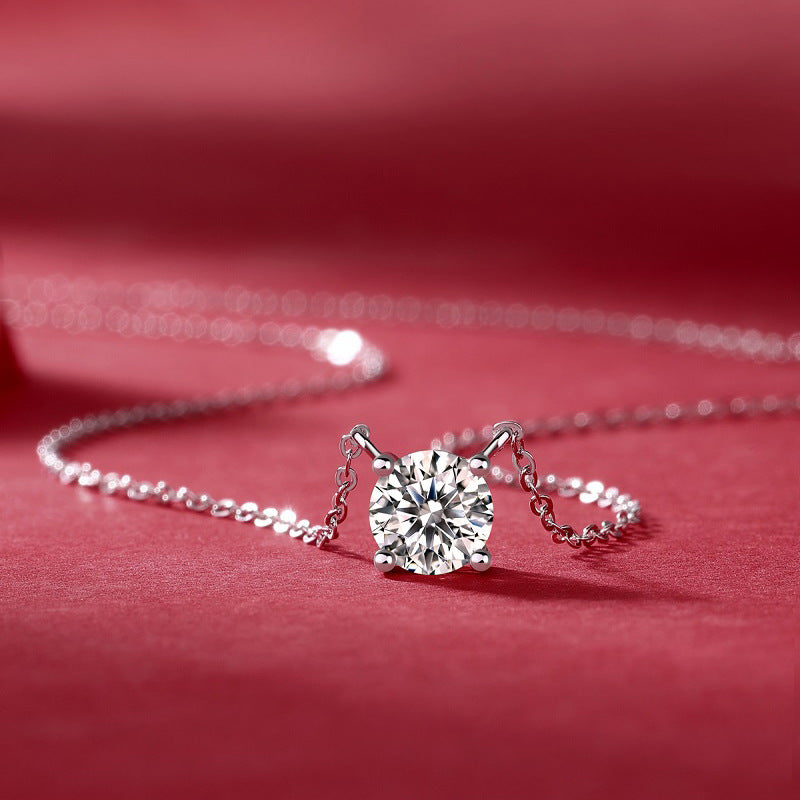 Moissanite Solitaire Necklace #10017