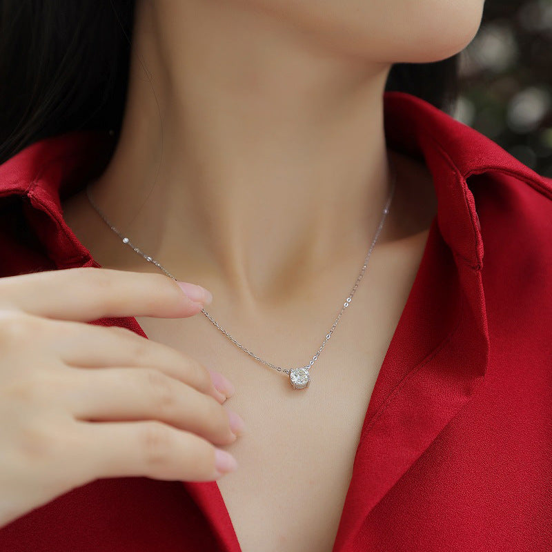 Moissanite Solitaire Necklace #10017