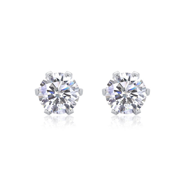 6-Prong Moissanite Stud Earrings #10014