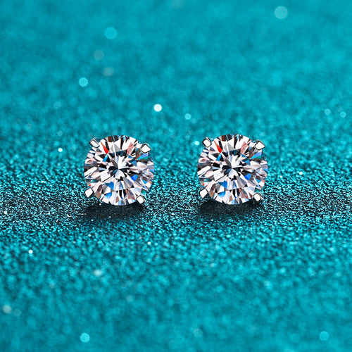 1.6ctw (0.8ct each) Moissanite Stud Earrings - Hypoallergenic S925 "Ear-Nurturing"
