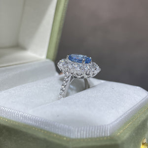 Lab-Grown Blue Spinel Ring  #10010