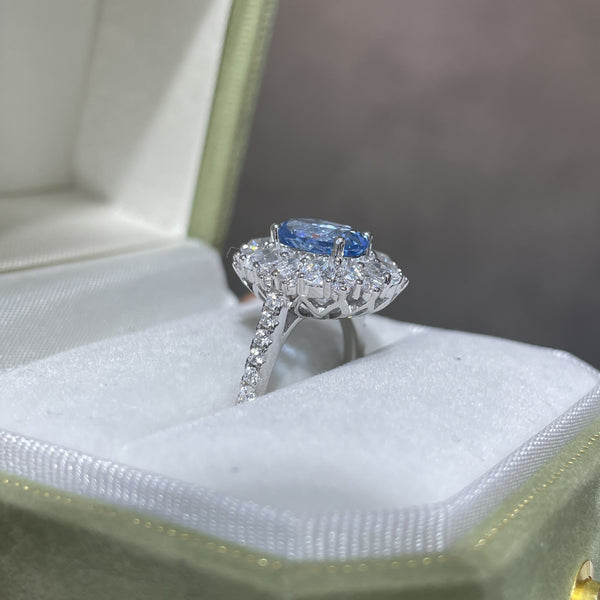 Lab-Grown Blue Spinel Ring  #10010
