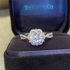 1.0ct "Princess Elsa" Snowflake Moissanite Ring - D Color VVS - More Fire Than Diamond