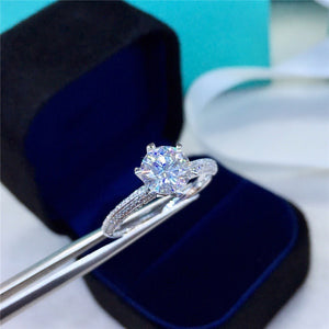 2.0ct Moissanite Ring "FL Grade" (Passes Diamond Tester) - 18K Gold Plated