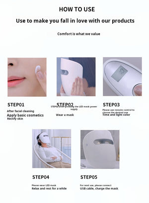Achieve Glass Skin at Home  4-Color LED + Near-Infrared Face Mask